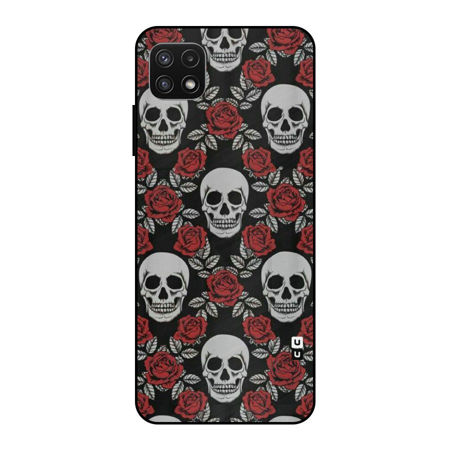 Grey Skulls Metal Back Case for Galaxy A22 5G