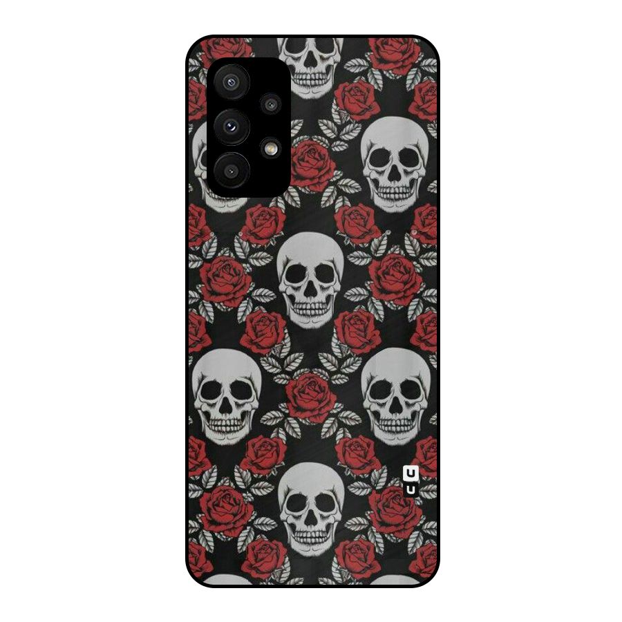 Grey Skulls Metal Back Case for Galaxy A23