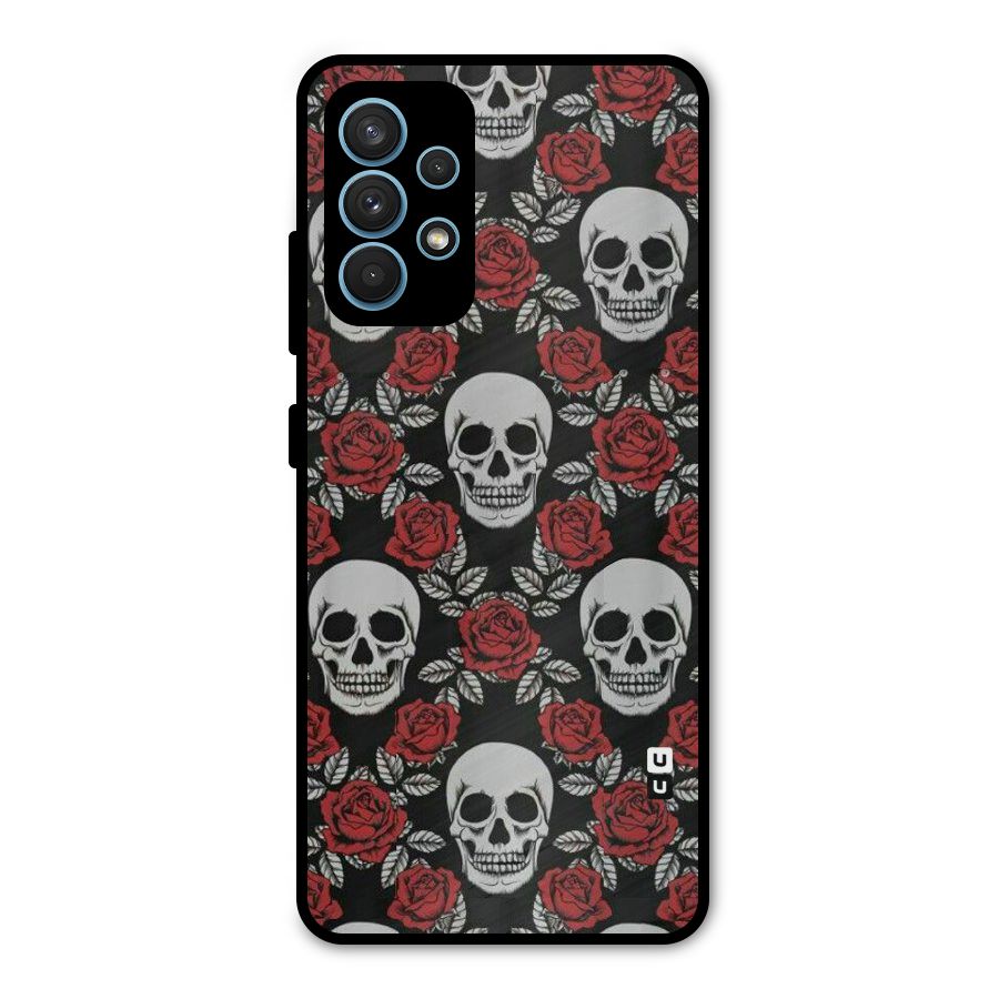 Grey Skulls Metal Back Case for Galaxy A32