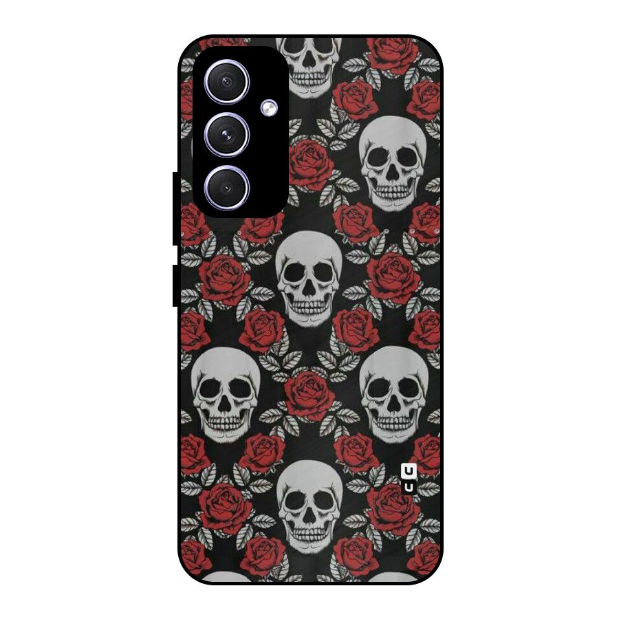 Grey Skulls Metal Back Case for Galaxy A54