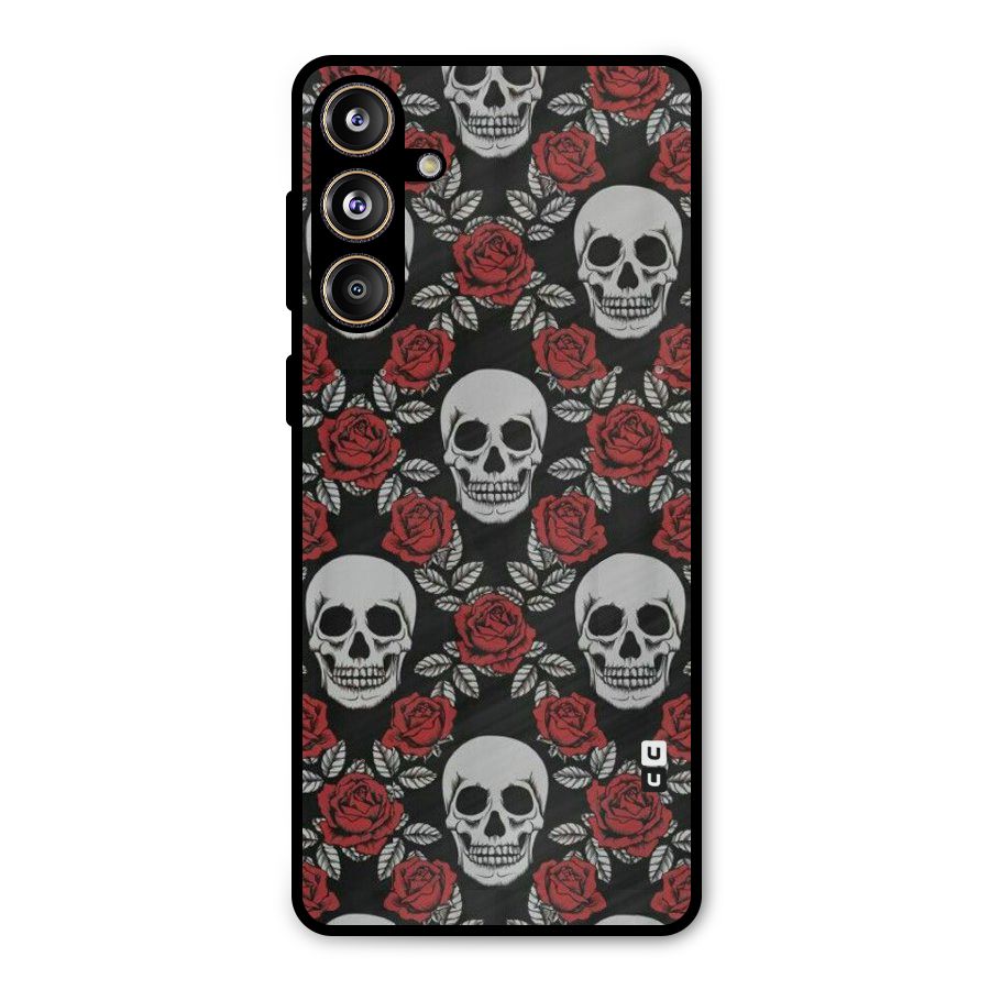 Grey Skulls Metal Back Case for Galaxy F55