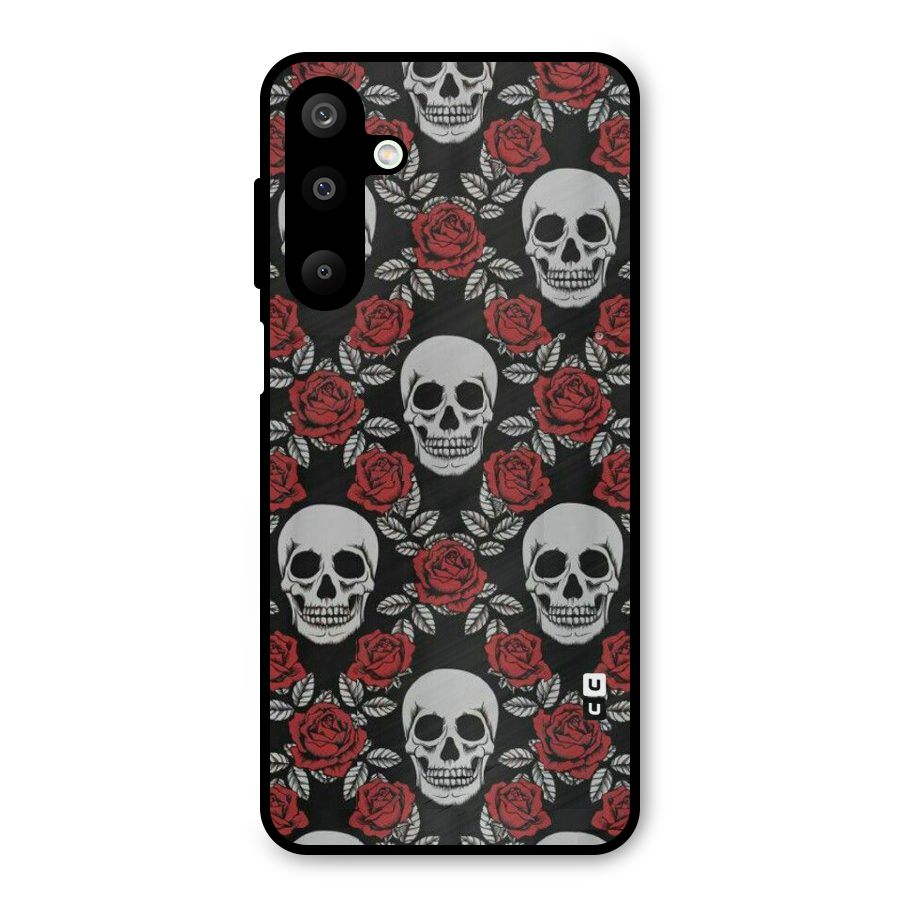 Grey Skulls Metal Back Case for Galaxy M16