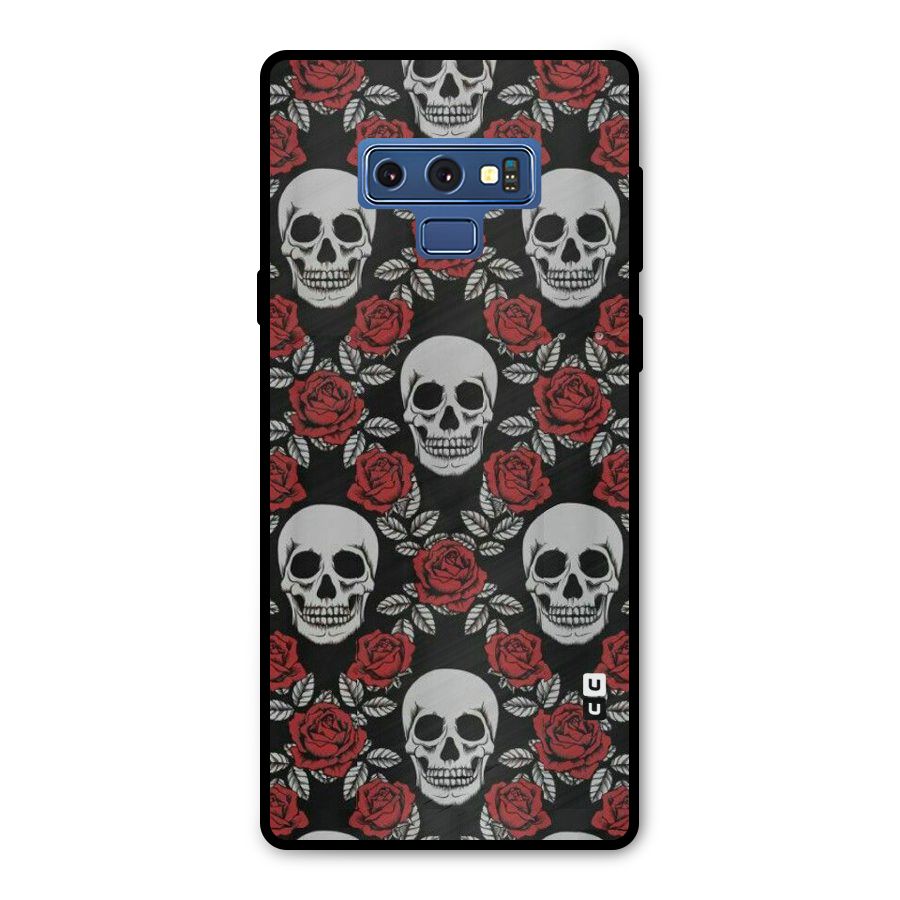 Grey Skulls Metal Back Case for Galaxy Note 9