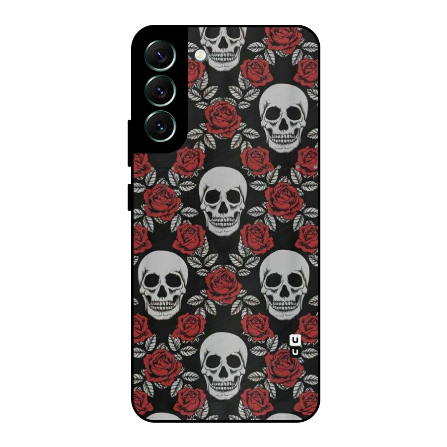 Grey Skulls Metal Back Case for Galaxy S22 Plus 5G
