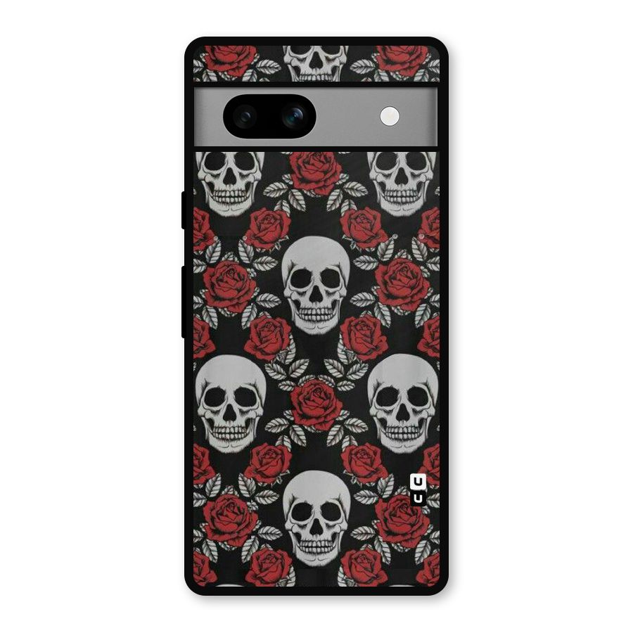 Grey Skulls Metal Back Case for Google Pixel 7a