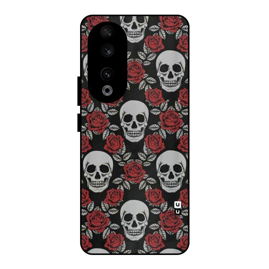 Grey Skulls Metal Back Case for Honor 90