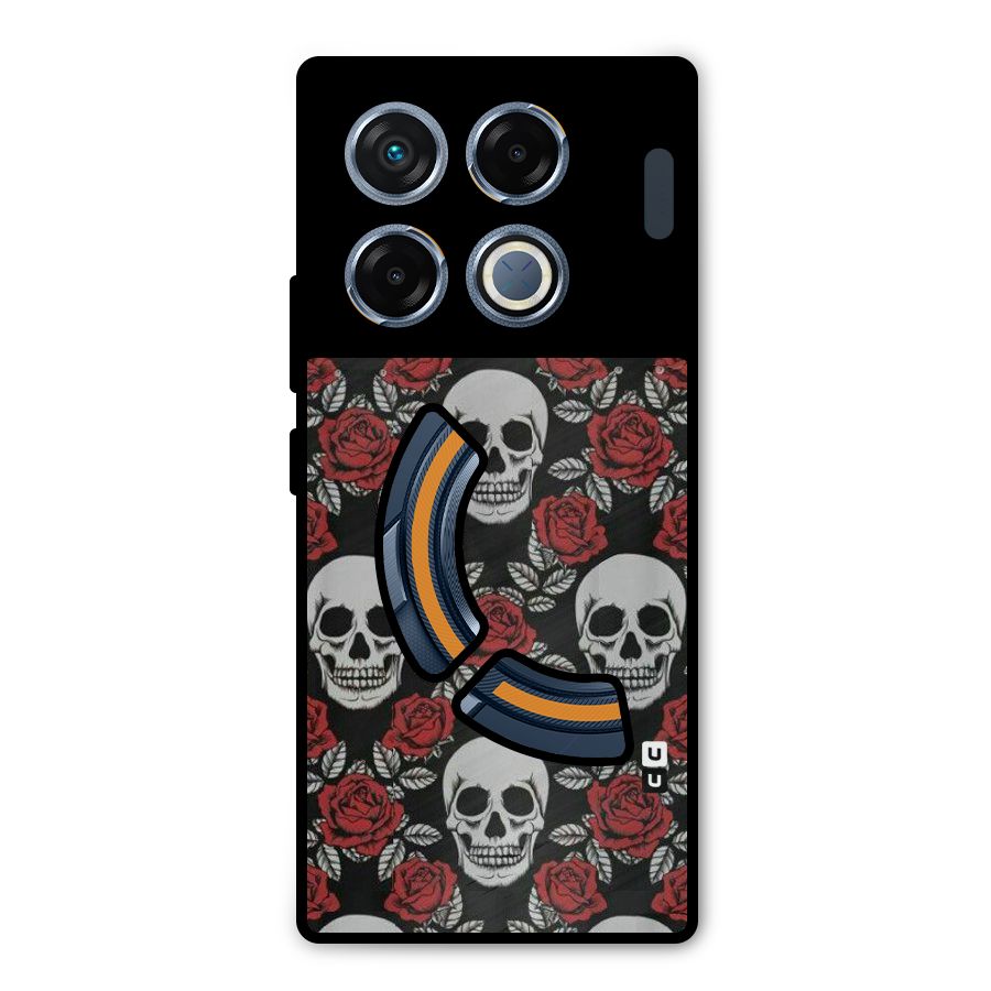 Grey Skulls Metal Back Case for Infinix GT 20 Pro