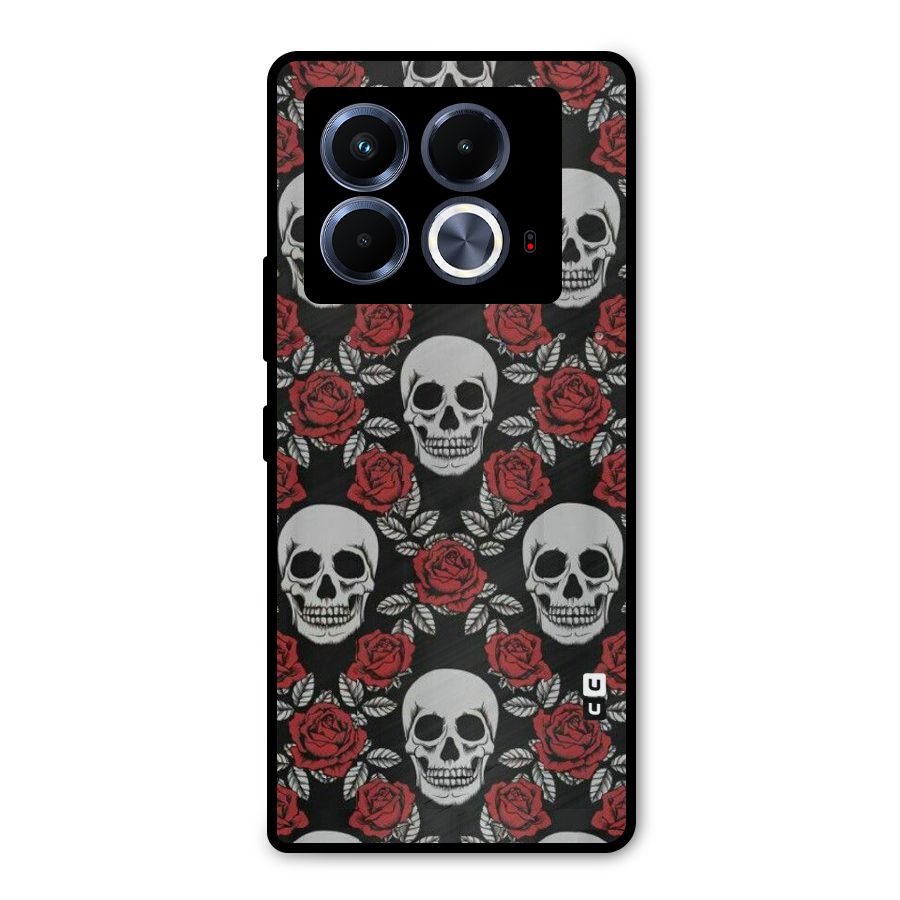 Grey Skulls Metal Back Case for Infinix Note 40 5G