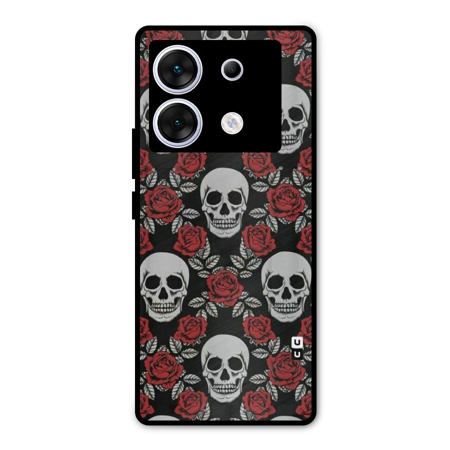Grey Skulls Metal Back Case for Infinix Zero 30 5G