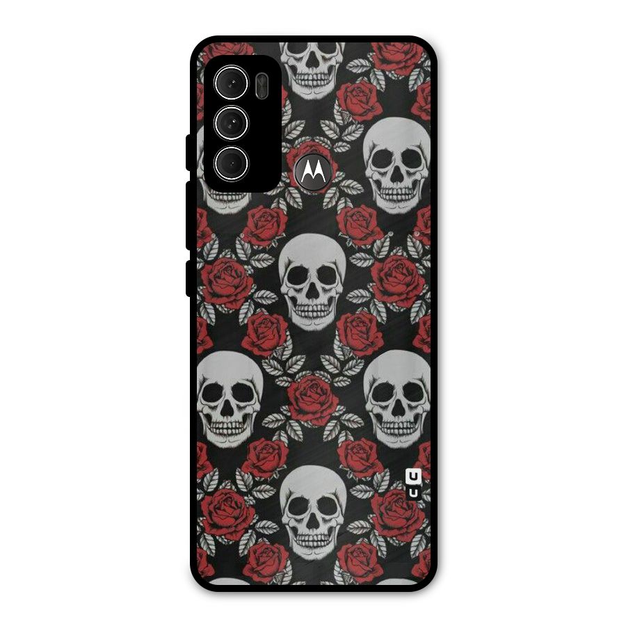 Grey Skulls Metal Back Case for Moto G60