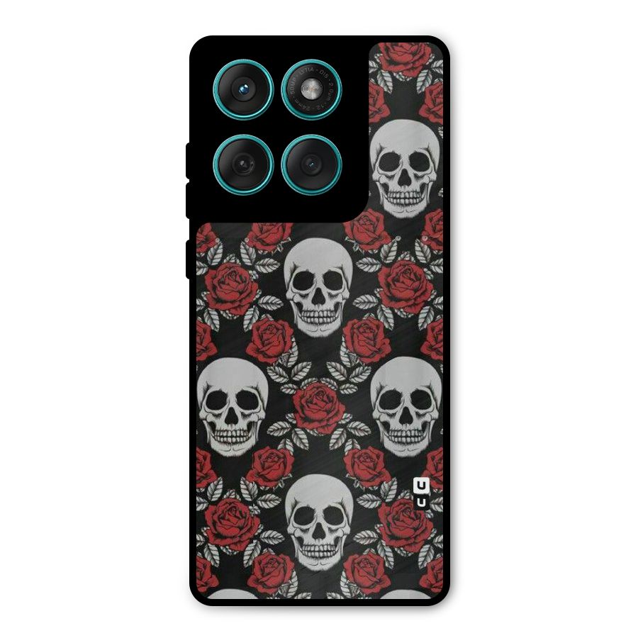 Grey Skulls Metal Back Case for Motorola Edge 60