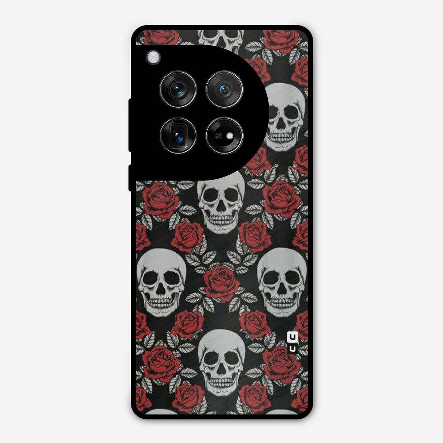 Grey Skulls Metal Back Case for OnePlus 12