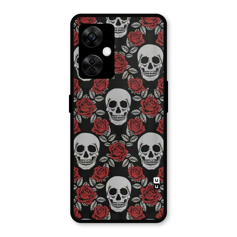 Grey Skulls Metal Back Case for OnePlus Nord CE 3 Lite