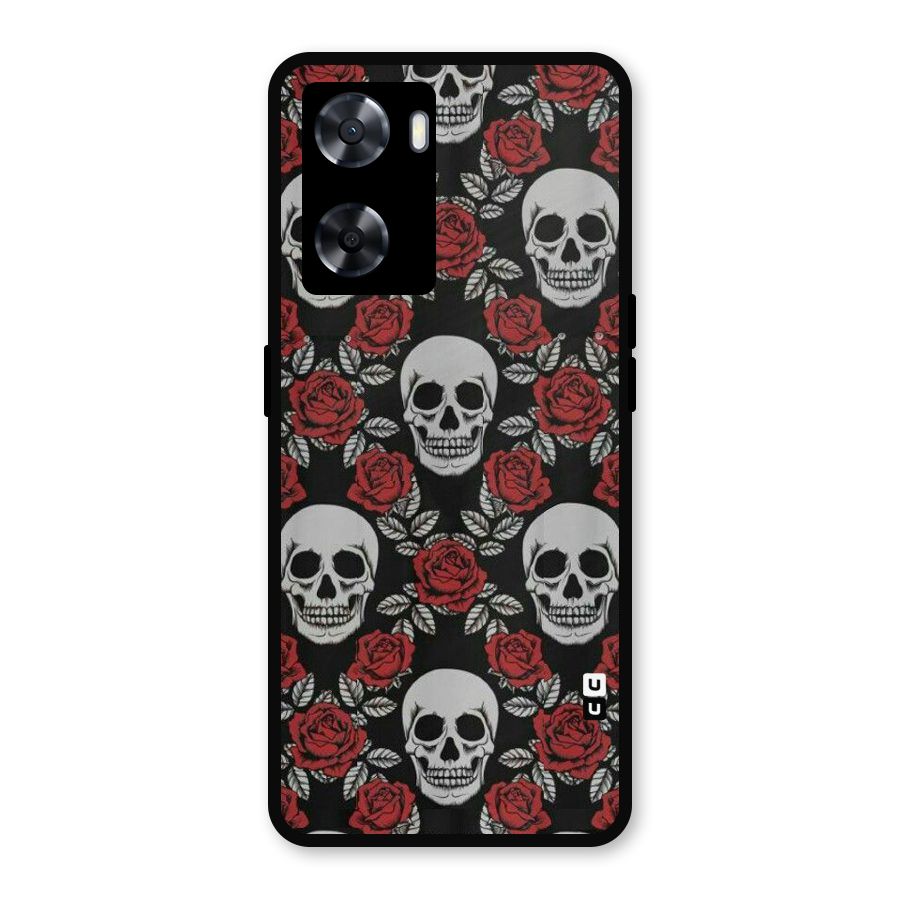 Grey Skulls Metal Back Case for Oppo A77