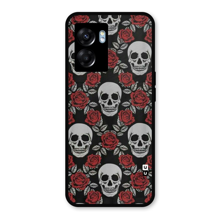 Grey Skulls Metal Back Case for Oppo K10 (5G)