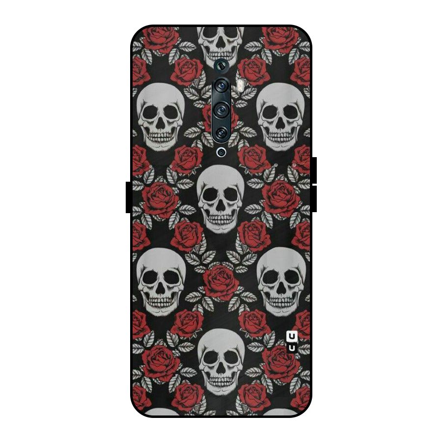Grey Skulls Metal Back Case for Oppo Reno2 Z