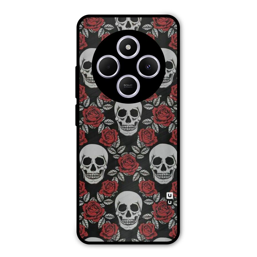 Grey Skulls Metal Back Case for Poco C75 5G