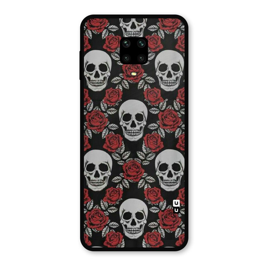 Grey Skulls Metal Back Case for Poco M2 Pro