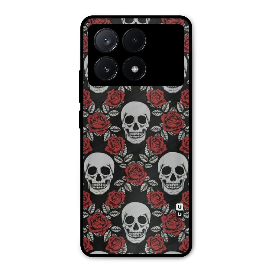 Grey Skulls Metal Back Case for Poco X6 Pro