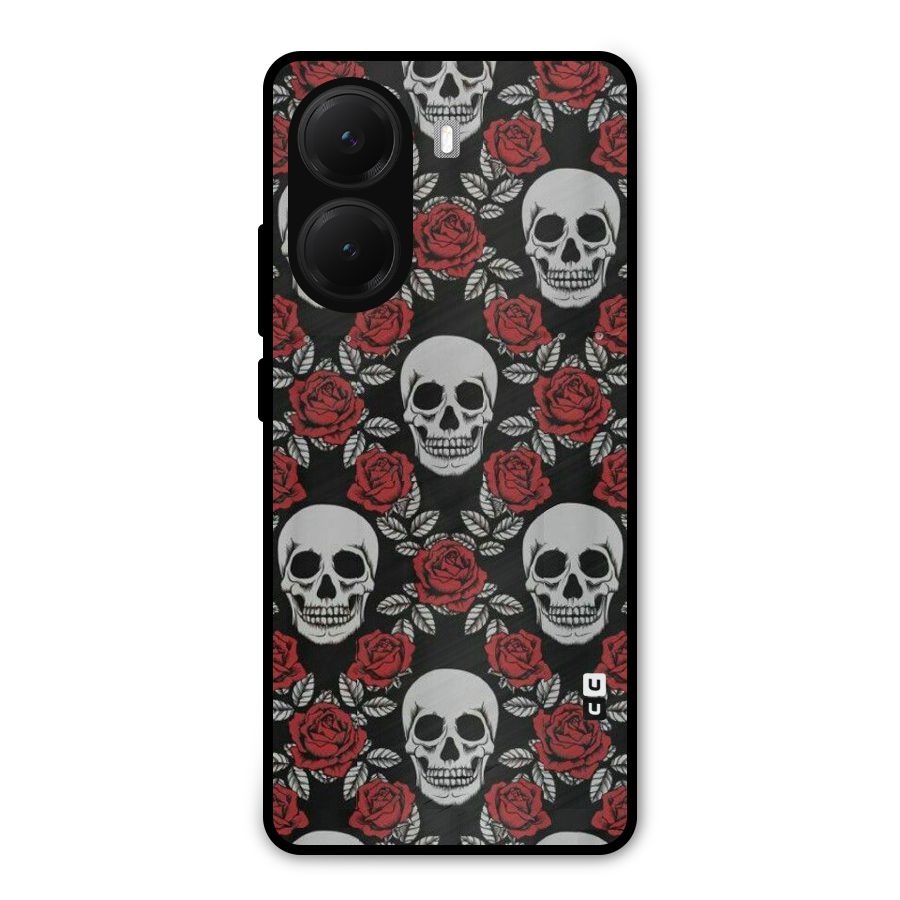 Grey Skulls Metal Back Case for Poco X7 Pro