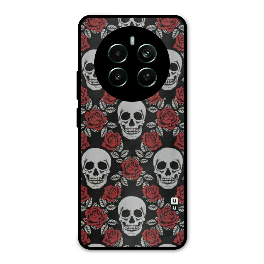 Grey Skulls Metal Back Case for Realme 12 Pro Plus