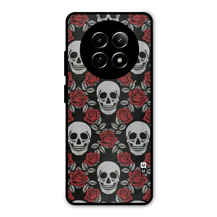 Grey Skulls Metal Back Case for Realme 12x 5G