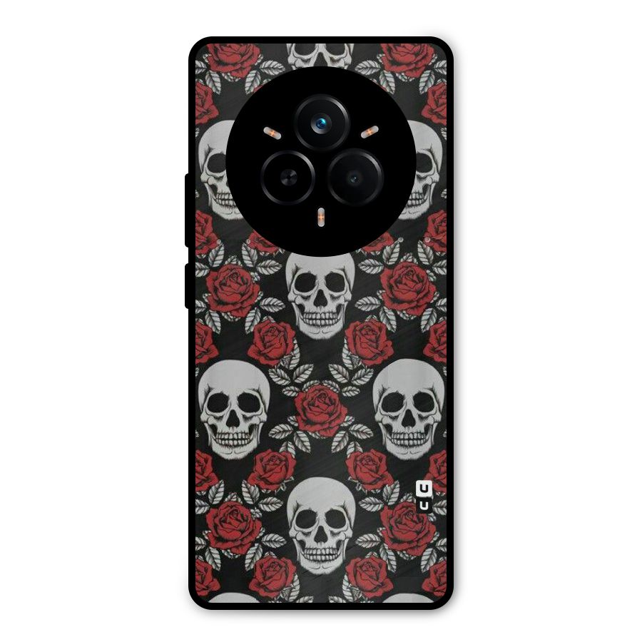 Grey Skulls Metal Back Case for Realme 14 Pro Plus