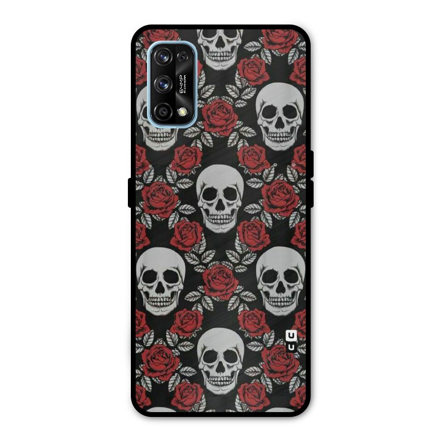 Grey Skulls Metal Back Case for Realme 7 Pro