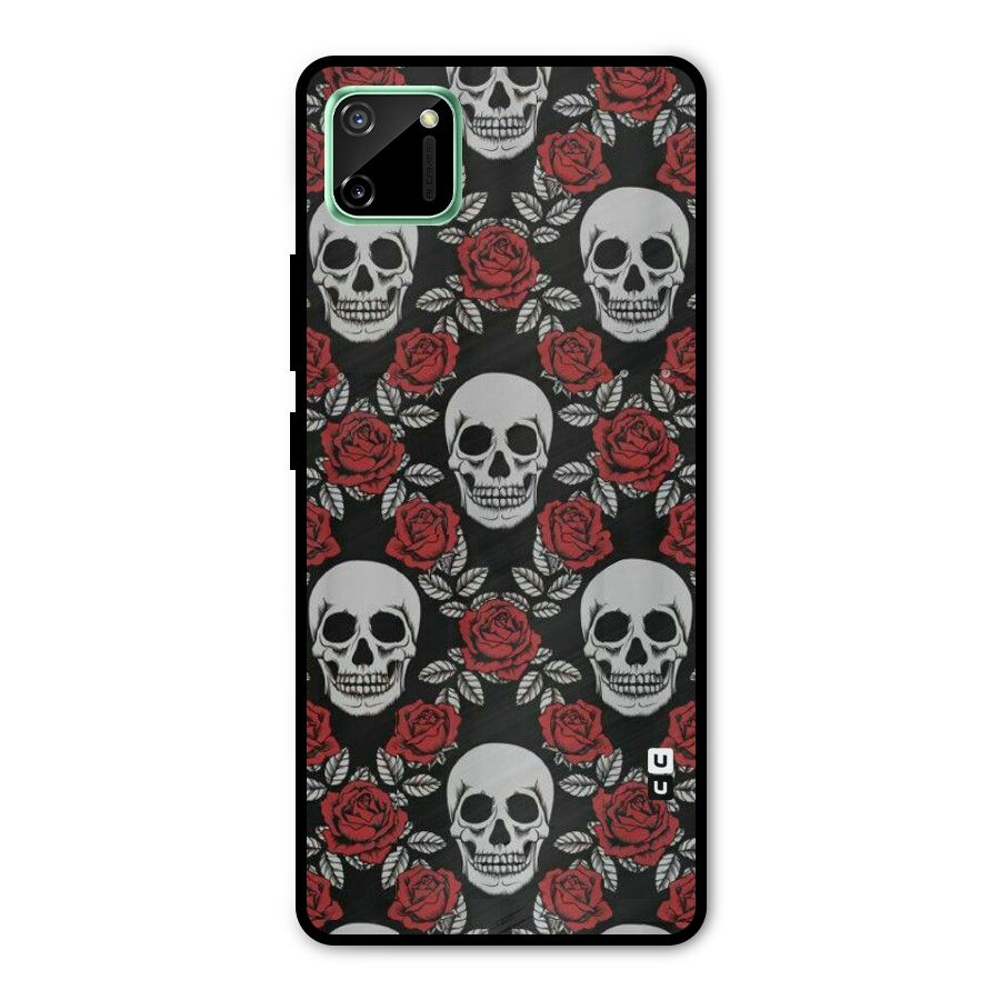 Grey Skulls Metal Back Case for Realme C11