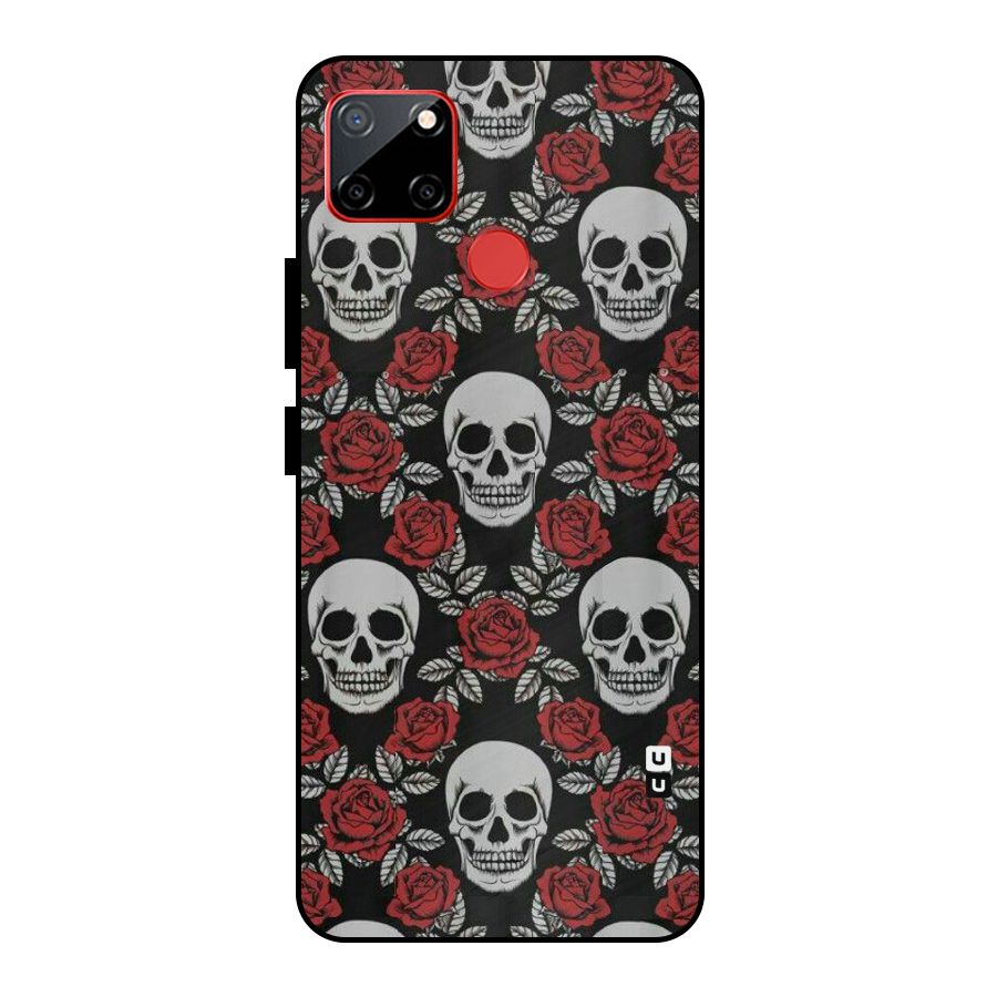 Grey Skulls Metal Back Case for Realme C12