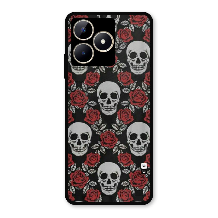 Grey Skulls Metal Back Case for Realme C53