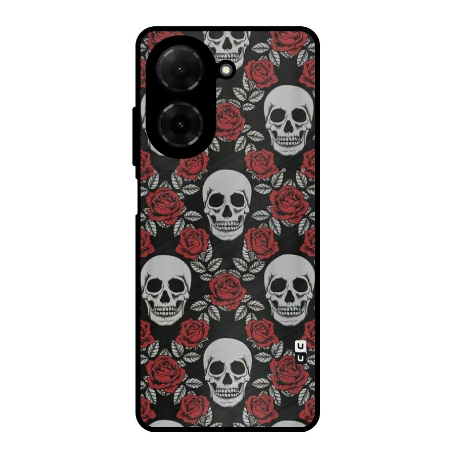 Grey Skulls Metal Back Case for Redmi A5 4G
