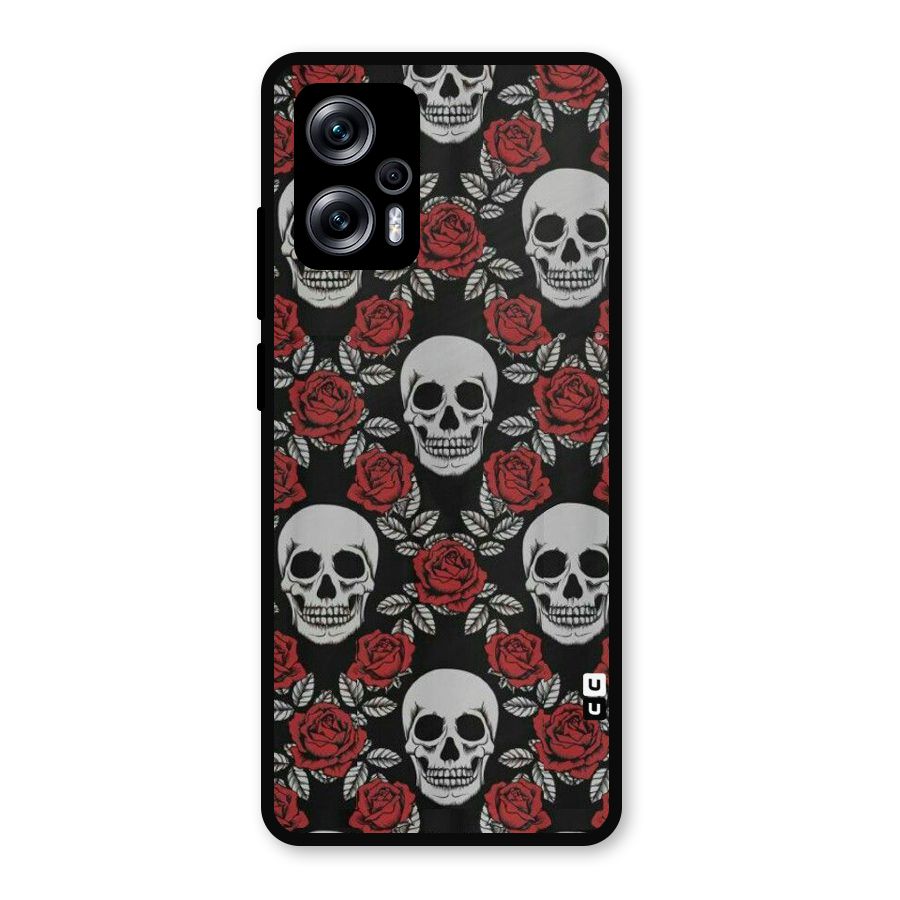 Grey Skulls Metal Back Case for Redmi K50i
