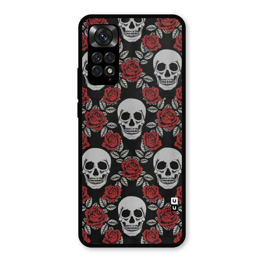 Grey Skulls Metal Back Case for Redmi Note 11