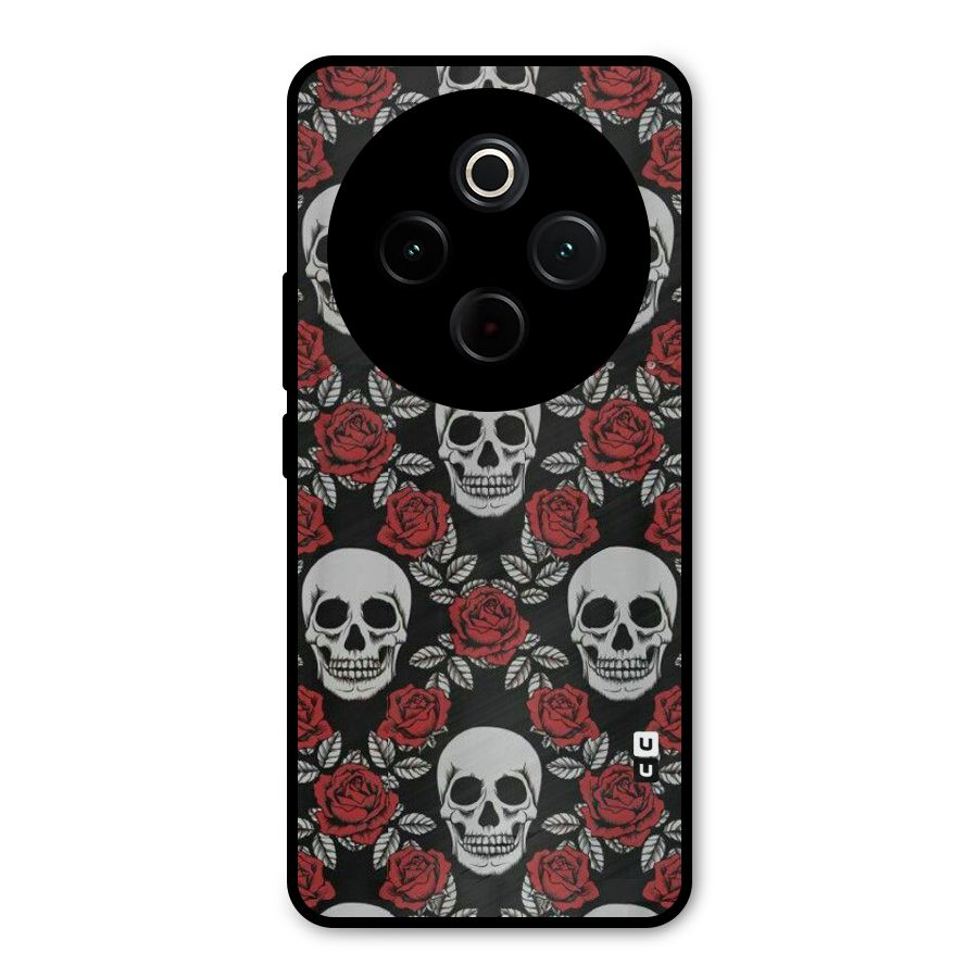 Grey Skulls Metal Back Case for Vivo T4