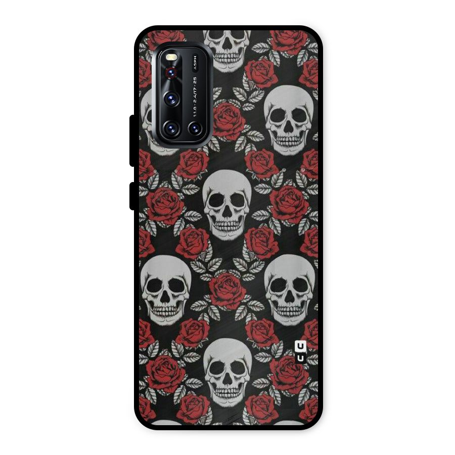 Grey Skulls Metal Back Case for Vivo V19