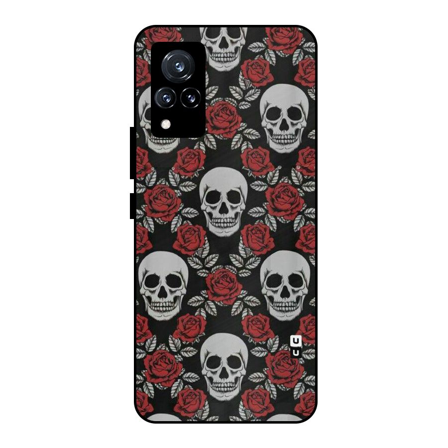 Grey Skulls Metal Back Case for Vivo V21 5G