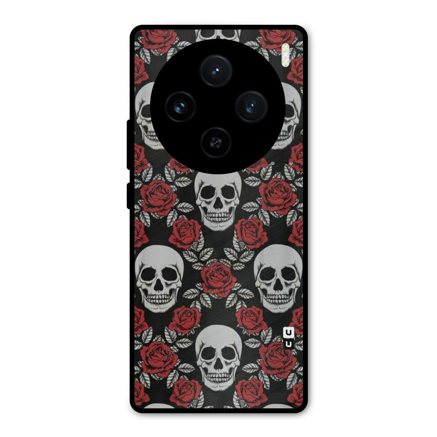 Grey Skulls Metal Back Case for Vivo X100