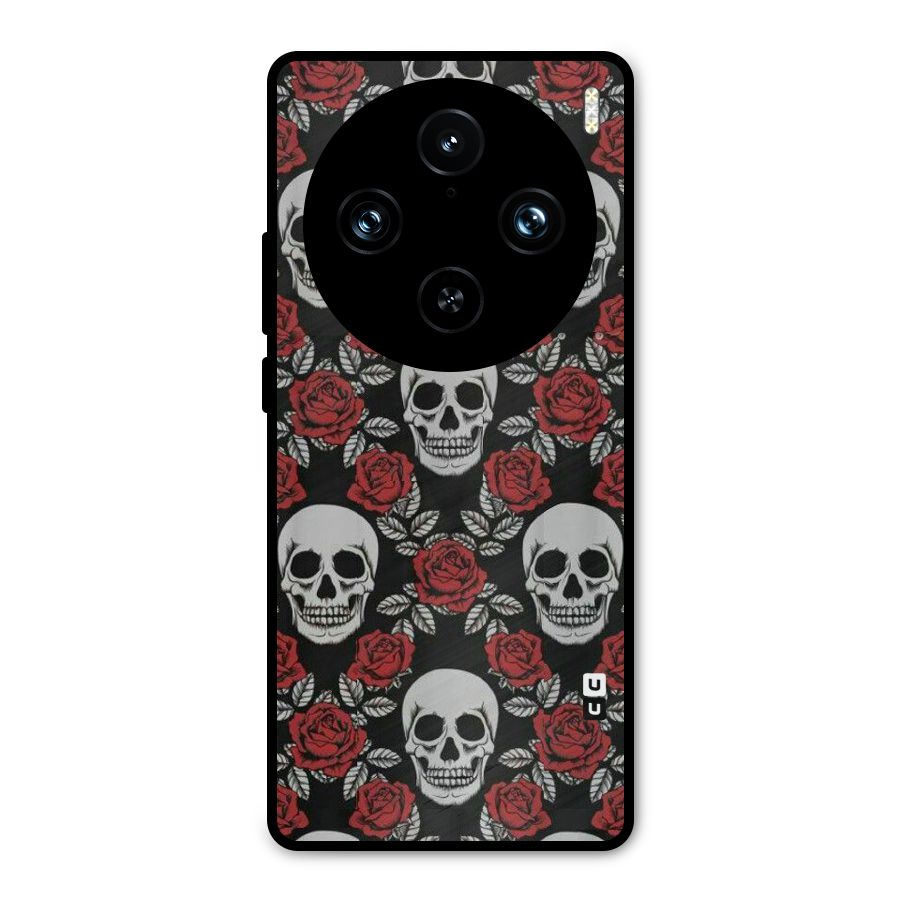 Grey Skulls Metal Back Case for Vivo X100 Pro