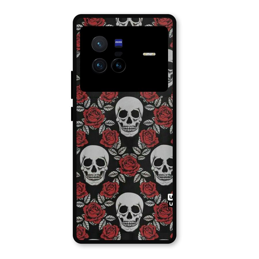 Grey Skulls Metal Back Case for Vivo X80