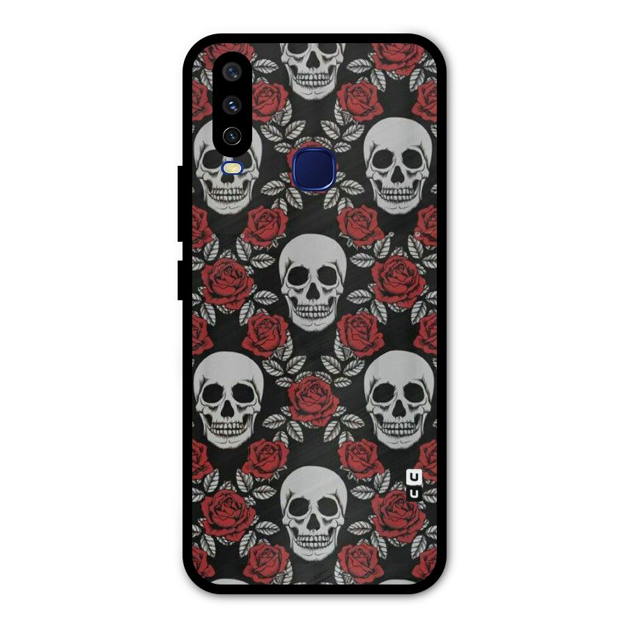 Grey Skulls Metal Back Case for Vivo Y12