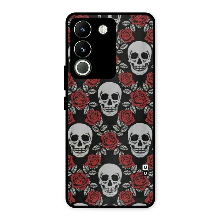 Grey Skulls Metal Back Case for Vivo Y200