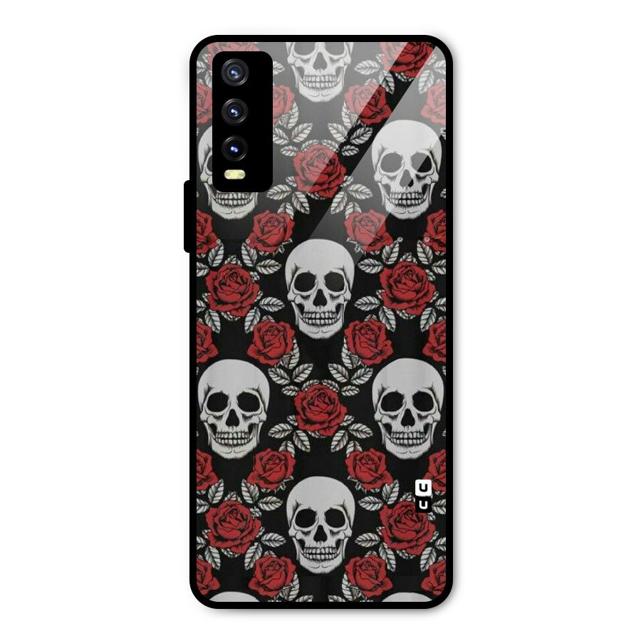 Grey Skulls Metal Back Case for Vivo Y20g
