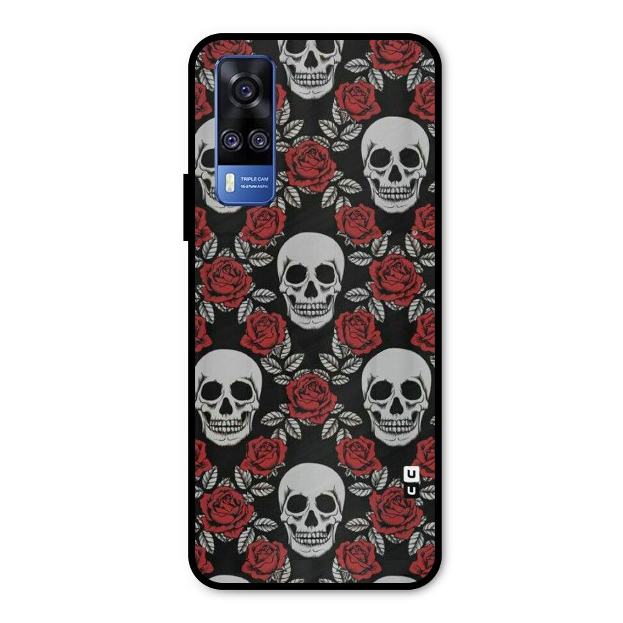 Grey Skulls Metal Back Case for Vivo Y51A
