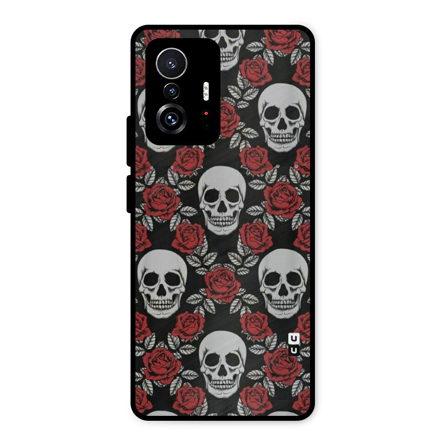 Grey Skulls Metal Back Case for Xiaomi 11T Pro