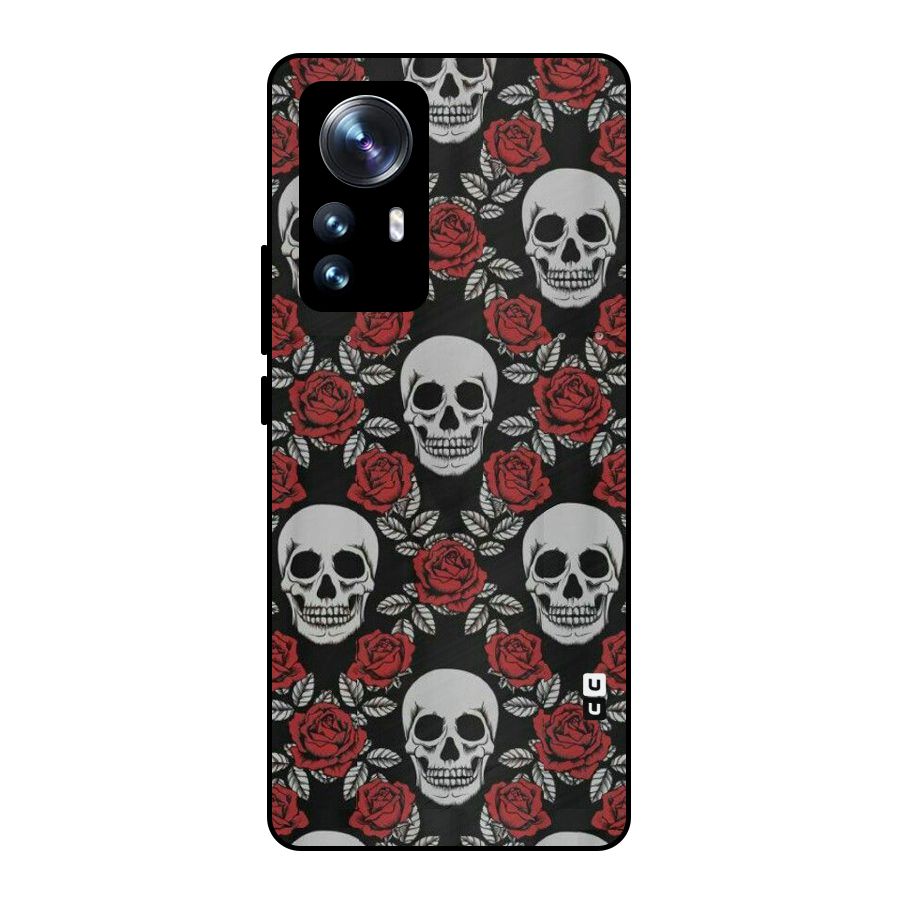 Grey Skulls Metal Back Case for Xiaomi 12 Pro