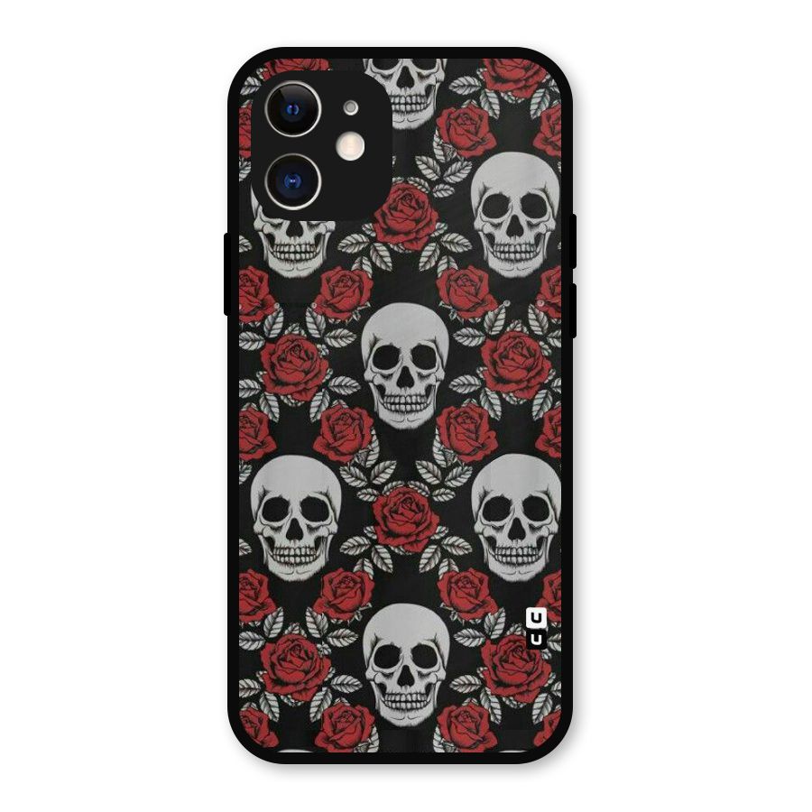 Grey Skulls Metal Back Case for iPhone 12