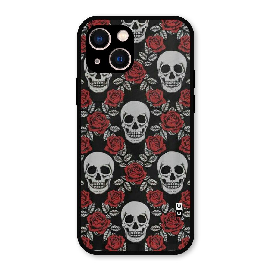 Grey Skulls Metal Back Case for iPhone 13