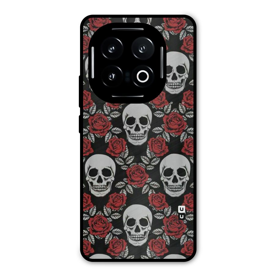 Grey Skulls Metal Back Case for iQOO 13