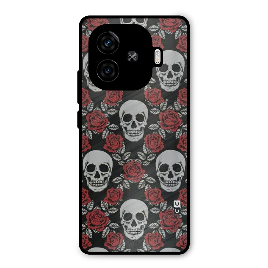 Grey Skulls Metal Back Case for iQOO Neo 10R